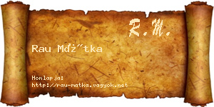 Rau Mátka névjegykártya